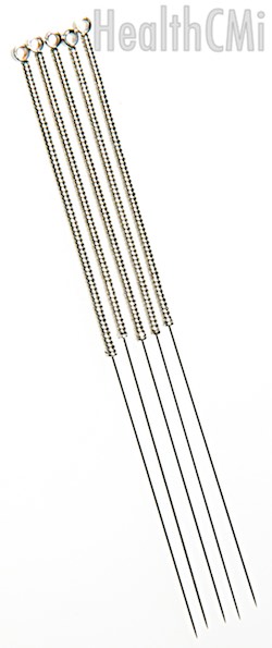 Several filiform needles of stainless steel variety. 