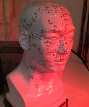 Scalp acupuncture doll. 