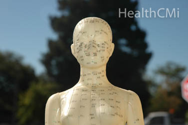 Location of acupoints on a doll.