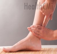 This is the exact location of acupoint SP6 on the lower leg as shown on this woman model.